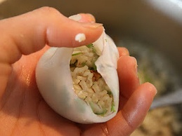 Фаршированные кальмары с грибами и рисом