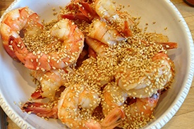Салат с апельсином и креветками