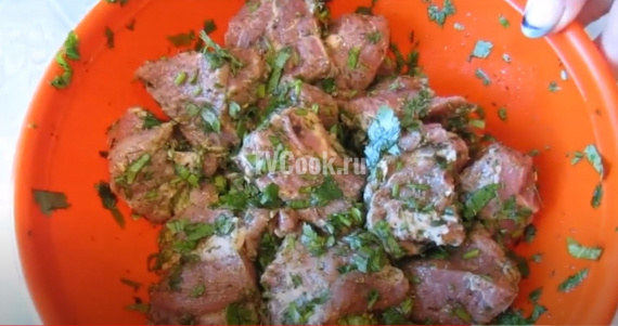 Мясо по-грузински с хмели-сунели