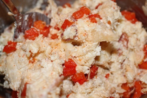 Запеченный красный перец с сыром