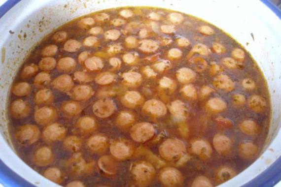 Суп с сосисками