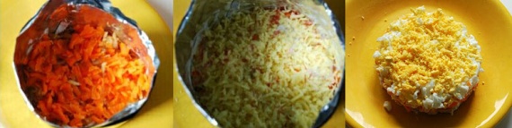 Салат с красной рыбой слоями
