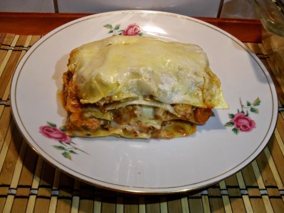 Лазанья с куриным фаршем