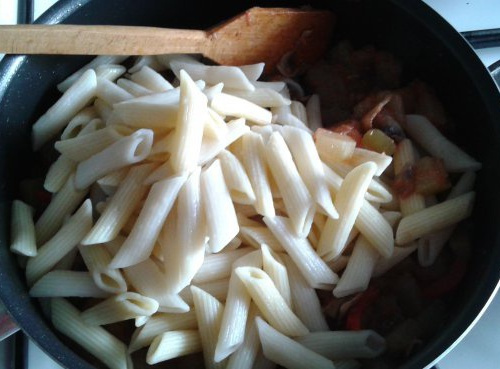Паста с кабачками и грибами