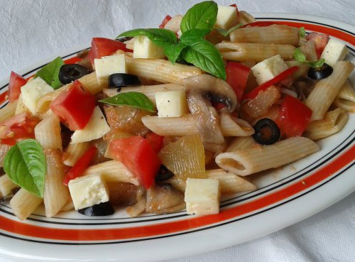 Паста с кабачками и грибами