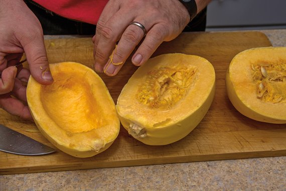 Тыквенные спагетти с курицей