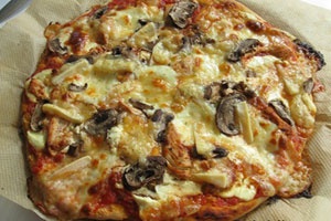 Пицца с грибами и курицей в духовке