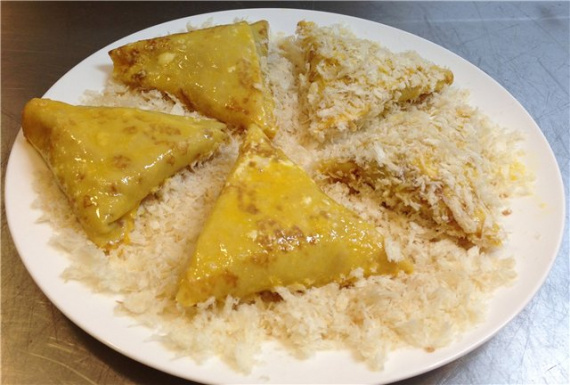 Блины с мясом и грибами в панировке