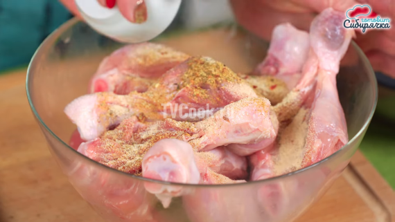 Куриные голени запеченные с начинкой в тесте