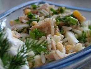 Салат с тунцом и виноградом