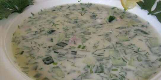 Окрошка мясная на квасе