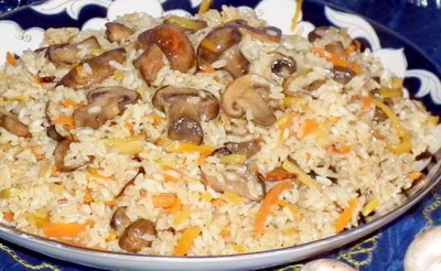 Ароматный плов с грибами