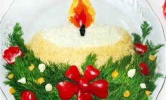 Салат «Новогодняя свеча»: рецепт и украшение