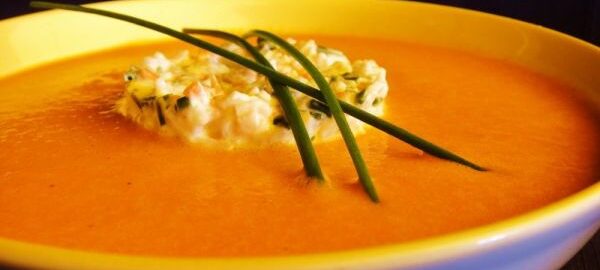 Рецепт супа-пюре из сладкого перца с крабовыми палочками