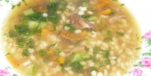 Грибной суп с ячневой крупой