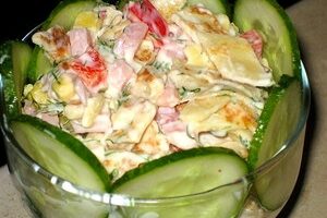 Салат с блинами