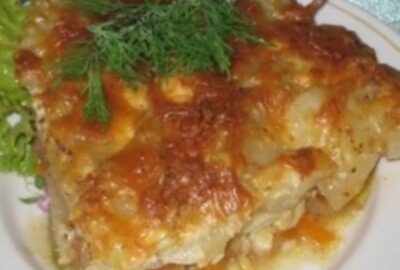 Запеканка с рыбой и картофелем