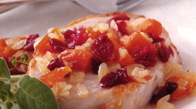 Запеченное куриное филе с яблоками