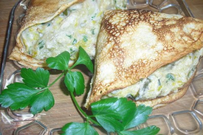 Блинчики, фаршированные артишоками