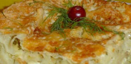 Пирог из лаваша с сыром и зеленью