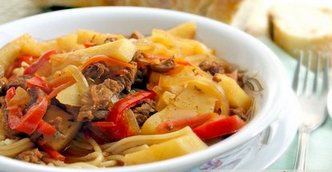 Лагман из говядины с картошкой