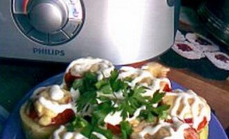 Фаршированные кабачки в пароварке