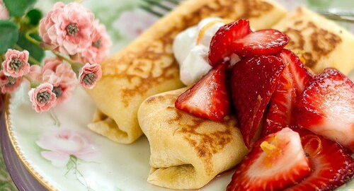 Блины с творогом и сыром рикотта