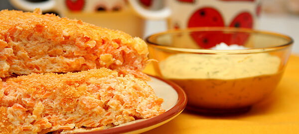 Морковная запеканка в микроволновке