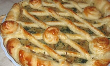 Пирог с капустой и шпинатом