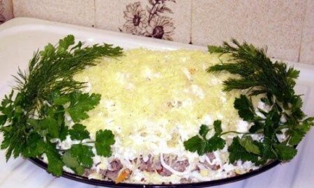 Салат с говяжьим языком для кормящей мамы