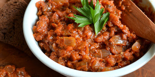 Икра из печеных баклажанов