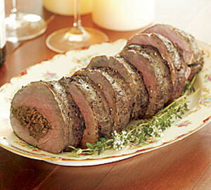Говядина, фаршированная свининой