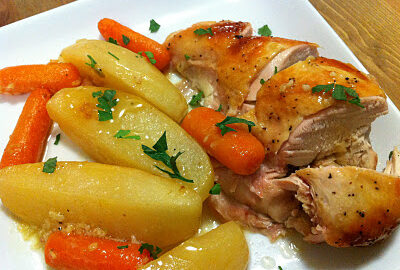 Курица в собственном соку с овощами