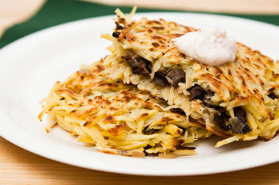Драники с грибно-сырной начинкой