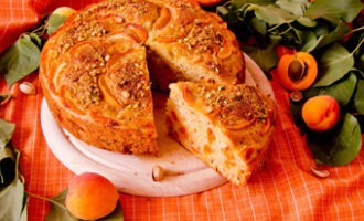 Пирог с яблоками и курагой