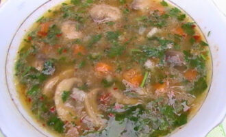Постный суп с грибами