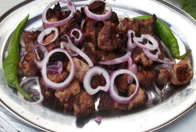Шашлык из свинины с еловым ароматом