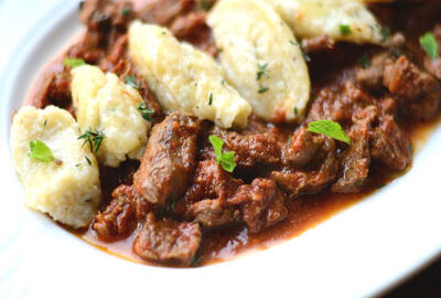 Галушки с мясом