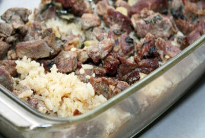 Запеченная баранина с рисом