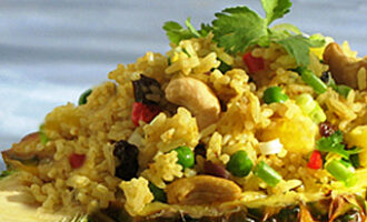 Салат с рисом и грибами