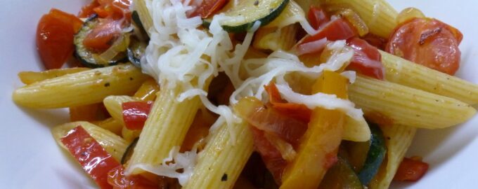 Макароны с овощами