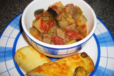 Мясо с баклажанами