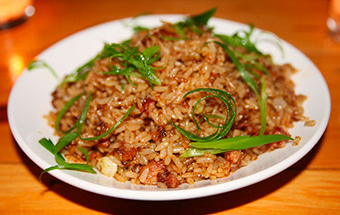 Куриная печень с рисом