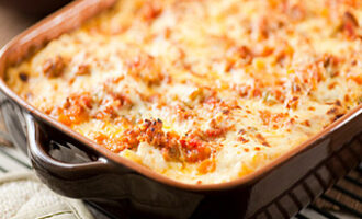 Макароны с мясом в духовке