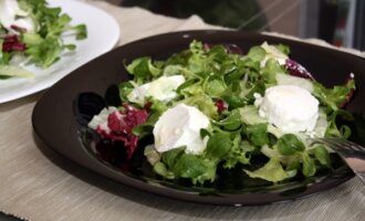 Зеленый салат с козьим сыром