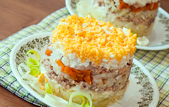 Салат мимоза с рисом
