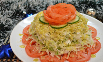 Слоеный капустный салат