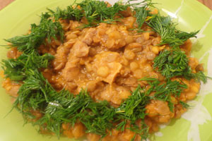 Чечевица с мясом