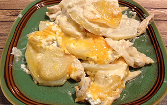 Слоеная картошка с курицей