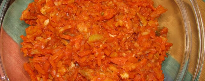 Рыба жареная с овощами